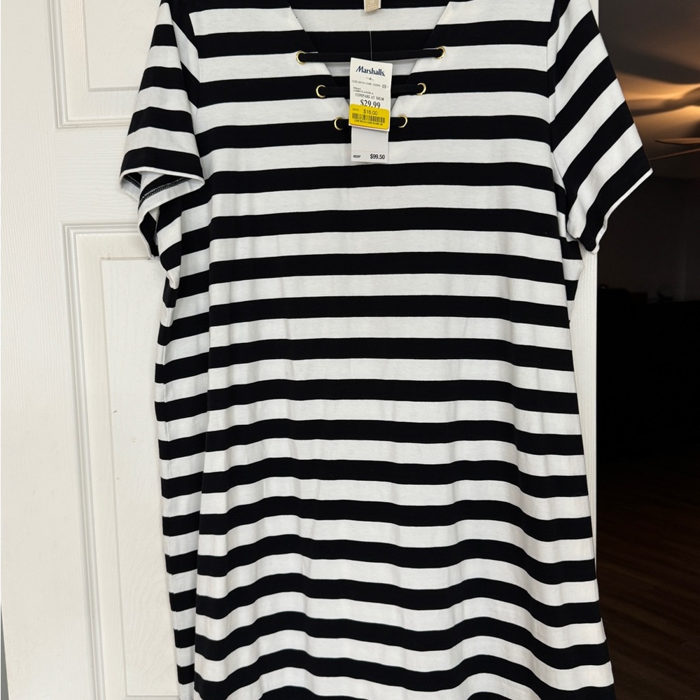 Black and White Striped Dress